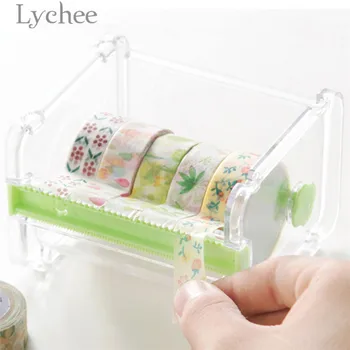 Ličiai Gyvenimo 1PC Darbalaukio Tape Dispenser Nešiojamų Plastiko Washi Tape Cutter Kawaii Namų Reikmenys