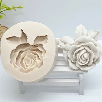 Luyou 1pc 3D Rožių Gėlių Tortas Įrankiai, Silikoninės Formos, Vestuvių Tortas Dekoravimo Priemonės Dervos Pelėsių Virtuvės Kepimo Priedai FM117