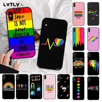 LVTLV Gėjų, Lesbiečių LGBT Vaivorykštė Pasididžiavimas Soft black Telefono dėklas skirtas iPhone 11 12 pro XS MAX 8 7 6 6S Plus X 5S SE 2020 XR dangtis