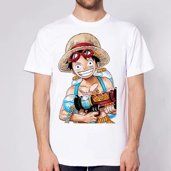 Lūs Los Vieno Gabalo Marškinėliai Japonų Anime Marškinėliai Vyrų T-shirt Luffy T Marškinėliai Drabužių animacinių filmų Spausdinti Marškinėlius trumpomis Rankovėmis Tee Viršų