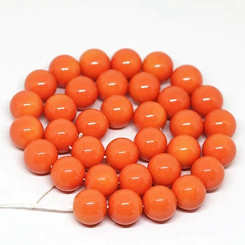 Mados aukštos kokybės orange kepimo dažų stiklo apvalus prarasti karoliukai 4,6,8,10,12,14 mm moterų karšto parduoti papuošalai priėmimo 15inch B1628