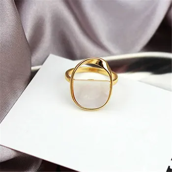 Mados elegantiškas žiedas Moterų Madinga Geometrinis Vestuvių juostas, žiedus minimalistinio stiliaus ovalo formos, negali reguliuoti dervos žiedas moterims