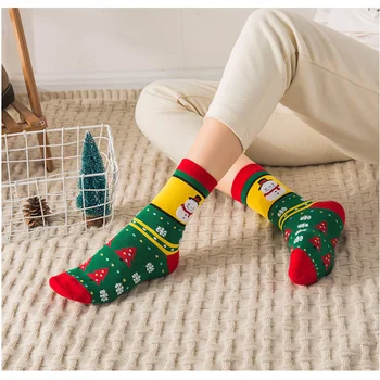 Mados kalėdų kojinių įdomus kalėdų elnias saldainiai snaigės varpai kalėdų eglutė animacinių filmų modelis žmogus kojinės mielas moteris ilgai kojinės