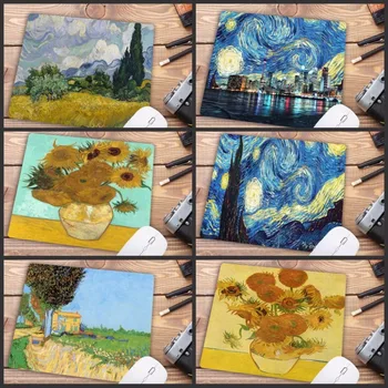 Mairuige Didelis skatinimo Van Gogh žaidėjus žaisti kilimėliai Guminiai Meno Greitis Gėlių Pelės mygtukai Mažas Dydis 18x22cm Žaidimų Mousepads