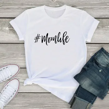 # Mama Gyvenime Laiškas Spausdinti Marškinėliai Moterims Trumpomis Rankovėmis O Kaklo Laisvus Marškinėlius 2020 M. Vasarą Moterys, Marškinėliai, Topai Camisetas Mujer