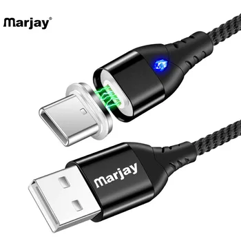 Marjay Magnetinio C Tipo Kabelis 5A Greito Įkrovimo Samsung Magnetas USB C Kabeliai, Huawei P20 Mobiliojo Telefono, Duomenų Perdavimo Kabelis