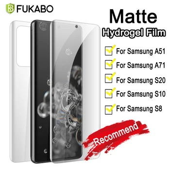Matinis Pilnas draudimas Screen protector For Samsung Galaxy Note 20 S20 Ultra S10 10 S9 S 8 Pro Lite 9 S7 A51 A71 A50 A70 Hidrogelio Filmas