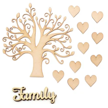 Mediniai MDF Šeimos Medis Rinkinys rinkinį su Mediniu Meilės Širdis Šeimos 