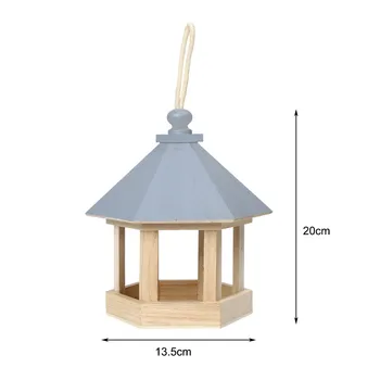 Medinis paukštis tiektuvą karšto parduodant aukštos kokybės sodo puošmena kabo kieme šešiakampe namas formos naminių paukščių lesyklėlę кормушка для