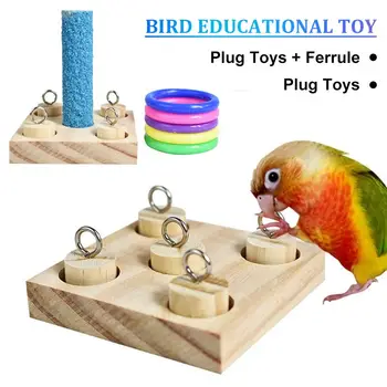 Medinis Paukštis Žaislai Papūga Žaislai Pet Švietimo Žaislas Papūgos Interaktyvios Mokymo Blokuoti Žaislas Platforma Plastiko Žiedas Paukščių Prekes