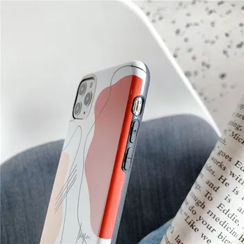 Meno Retro Abstrakčių Geometrinių Telefono dėklas Skirtas iPhone 11 Por Max X Xsmax Xr 7 7 Pulse 6 6S 7 8 Pulse Atvejais Mielas Minkštas Silikoninis Dangtelis