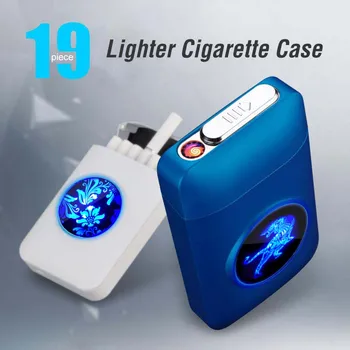 Metalo Cigarečių Atveju Dėžutė su USB Elektroninis Žiebtuvėlis Tabako Saugojimo Bylos Cigarečių Savininko Elektros Plazmos Lanku Lengvesni Dalykėlių