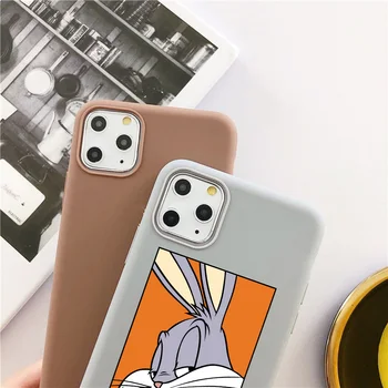 Mielas Animacinių filmų Bugs Bunny Rabbit Telefono dėklas Skirtas iPhone 11 Pro Xs Max X XR 6 8 7 Plius Minkštos TPU Dangtelis Apple iPhone 12 Pro 