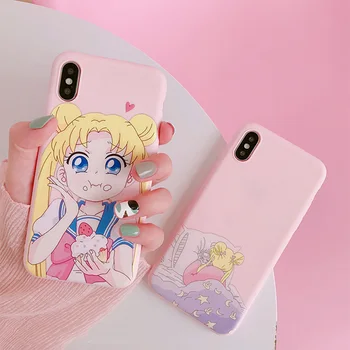 Mielas Animacinių filmų Sailor Moon Telefoną atveju Xiaomi Mi-10 Pastaba 9t A3 9 lite POCO X3 Padengti Redmi Pastaba 7 8 9 Pro 9s 8t Minkštas Atvejais