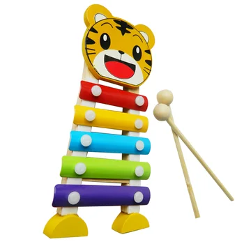 Mielas Medinis Animacinių Filmų Nuolatinis Muzikos Kselofonu Biedronka Tigras Varlė Stiliaus Beldžiasi Muzikos Instrumentų Vaikams, Kūdikių Švietimo Žaislas Dovana
