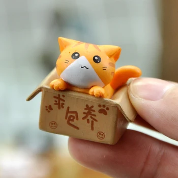 Mielas Mini PVC Gyvūnų Figūrėlės Pasakų Sodo Dekoracijos Kawaii Animaciją Kačių gyvūnų Modelio, apdailos priedai modernus žaislas