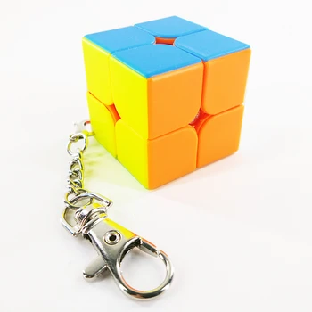 Mini Keychain Kubo Nešiojamų 2x2x2 3x3x3 Cilindro, Piramidės Trihedron Cubo Magico Švietimo Kubo Galvosūkį Žaislai Vaikams