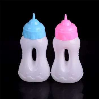 Mini Modeliavimo Pieno Butelį Lėlės 18inch priedai Mėlyna/Rožinė butelis tinka 43cm Baby Vaikams geriausia Gimtadienio Dovana