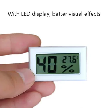 Mini Skaitmeninis LCD Patalpų Patogus Temperatūros Jutiklis Drėgmės Matuoklis Termometras su Drėgmėmačiu Nešiojami Matuokliai