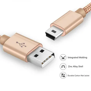 Mini USB 2.0 Pintas Kabelis,USB A į Mini-B Įkroviklio Laidas Suderinamas su PS3 Valdiklio, Skaitmeninis Fotoaparatas, Brūkšnys, Kamera, MP3 Grotuvas Sync