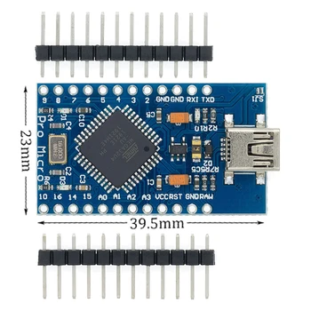 Mini USB ATmega32U4 Pro Mikro 5V 16MHz Valdybos Modulį 
