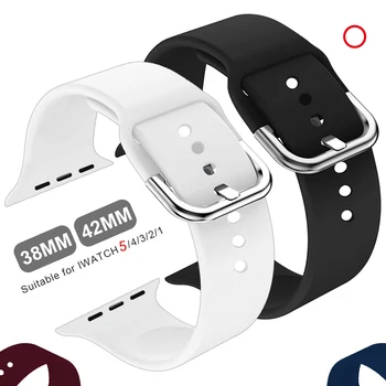 Minkštas Silikoninis, Apple Watch Juostos Series5 44mm 40m Smart iwatch dirželis Serijos 321 42mm 38mm Pakeisti apyrankę priedai