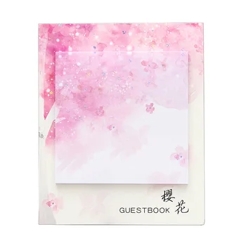 Mohamm 30PCS Amerikos Cherry Blossom Kawaii Mielas Sticky Notes Memo Pad Japonų Stiliaus Dienoraštis Raštinės reikmenys Dribsnių užrašų knygelė Deco