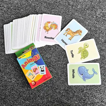 Montessori Vaikai anglų kalbos Mokymosi Flash Kortelių Vaikų Pažinimo Pradžioje Žodis Žaislas anglų Korteles Mokymosi Atminties Žaislas Educat B7L6