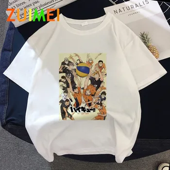 Moterų Japonų Anime Haikyuu Harajuku Spausdinti marškinėliai Topai 2020 Metų Vasaros Mados Trumpas Rankovėmis marškinėliai Mergina,Lašas Laivas