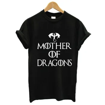 Motina Drakonai Laišką, Print T Shirt Moterims trumpomis Rankovėmis O Kaklo Laisvus Marškinėlius Vasarą Moterys, Marškinėliai, Topai Camisetas Mujer