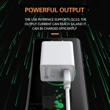 NAISU 24W Greitai Įkrauti QC 3.0 USB Įkroviklis Mobiliojo Telefono Sienos Greito Įkrovimo Adapteris, Skirtas 