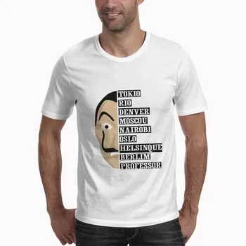 Namo Popieriaus Marškinėlius Vyrų Juokinga Dizaino La Casa De Papel Marškinėliai Pinigų Heist Tees TV Serialas Tshirts Vyrams trumpomis Rankovėmis T-Shirt
