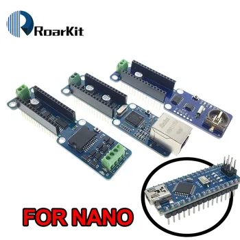 NANO 3.0 L298P 2A DC Stepper Motor Driver Shield Modulis W5100 Ethernet LAN Tinklo / Duomenų Įrašymo RTC Realaus Laiko Laikrodis Arduino