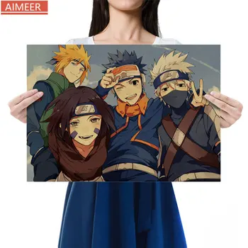 Naruto-29/Populiarus Anime Simbolių Kolekcija Classic Nostalgišką Retro Kraft Plakatas Dekoratyvinis Dažymas Core