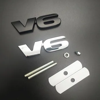 Nauja 3D Metalo Cinko Lydinys V6 Logotipas Auto Automobilių Lipdukas V-6 Variklis, Pasirašyti Galiniai Kamieno Įkrovos Tūris Lipdukai Automobiliams Stilius