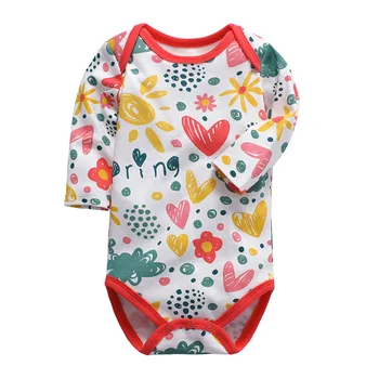Naujagimio bodysuit baby kūdikių bebes drabužius ilgomis rankovėmis medvilnės spausdinimo kūdikių drabužiai 1pcs 0-24 Mėnesiai