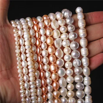 Naujas Bauda Natūralių Gėlavandenių Perlų Nereguliarus Ryžių Formos, Karoliukai, Papuošalai Priėmimo 