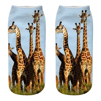 Naujas Juokingi Žirafa Kojinės Pobūdžio 3D Spausdinimo Moterų Kojinės Mielas Žemų dažnių Kulkšnies Kojinės Calcetines Mujer Mados Moterų Trumpas Sox