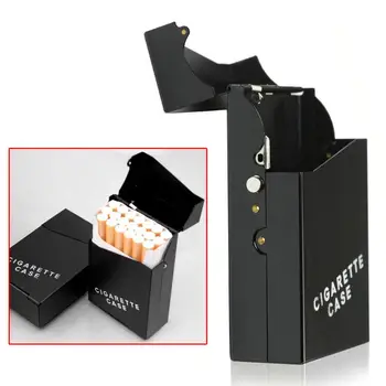 NAUJAS Metalo Lydinio Cigarečių Box Odos Cigarų, Cigarečių Atveju Turėtojas Nešiojamų Tabako Pakuotės talpinimo Rūkymo Reikmenys prietaisai