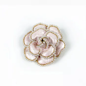 Naujas Prabangių Prekės Ženklų Dizaino Stiliaus Gėlių Pearl, Segtukai, Sagės Gėlių Broche Broach Jewlery Moterims
