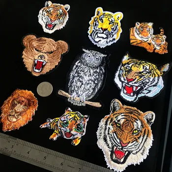 Naujas Tigras, Leopardas, Liūtas Vilkas Gyvūnų Siuvinėjimo Geležies Lopai Drabužių Aplikacijos 