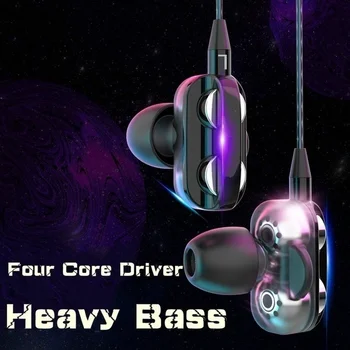 Naujausias 6D Stereo Laidinio Didelės Ausinės Bass Muzikos laisvų Rankų įranga Stereo In-Ear Sporto Ausines Huawei 