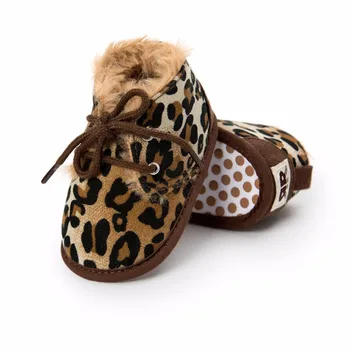 Naują iki 2017 m. žiemą kūdikių Išlaikyti šiltas batai su kailio PU Odos Pirmą vaikštynės Lovelę Prekės ženklo 