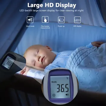 Ne-Susisiekite su Infraraudonųjų spindulių Kaktos Termometrą Suaugusiems Vaikams LCD Ekranas Skaitmeninis Lazerinis Temperatūros Matavimo Įrankiai
