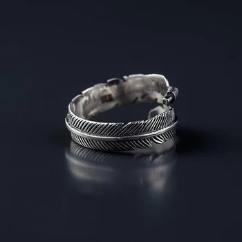 Nekilnojamojo 925 sterlingas sidabro plunksna žiedai moterims vestuvinis žiedas anillos mujer de plata 925 sterlingas sidabro papuošalai