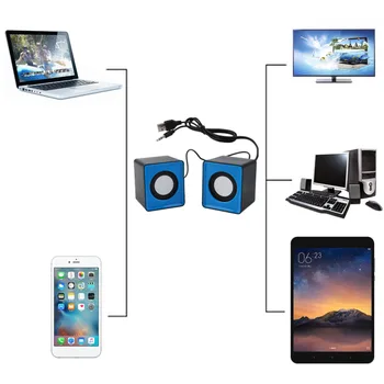Nešiojamasis garsiakalbis Mini USB 2.0, garsiakalbių Stereo Muzikos kompiuterio, Stalinio KOMPIUTERIO, Nešiojamojo kompiuterio Notepad namų kino caixa de som para pc