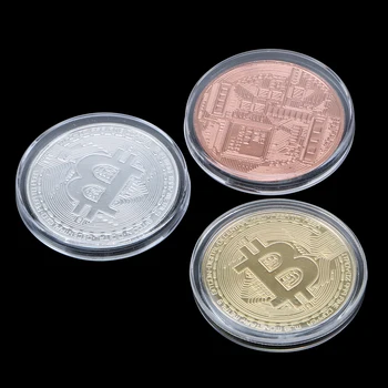 NICEYARD 1 gabalas Aukso Progines Monetas Fizinį Auksą, Padengtą Bitcoin Moneta, Kolekcines, Meno BTC Metalo Antikos Imitacija
