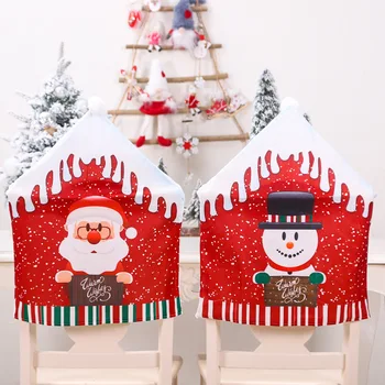 Noel Santa Claus ir Kalėdų neaustinių Vakarienės Stalo Red Hat Kėdės Nugaros Apima Kalėdos Kalėdų Dekoracijas Namuose Naujųjų Metų 2021