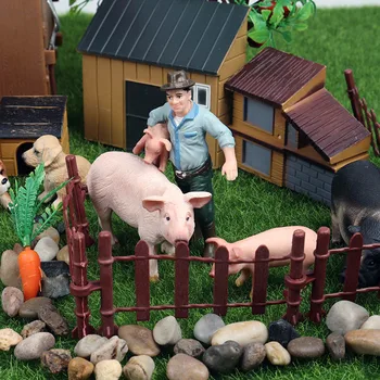 Oenux Klasikinis Ūkio Gyvūnų Modeliavimas Kiaulių Antis Šuo, Katė, Karvė Modelis Veiksmų Skaičius, Mažo Dydžio Paukščių Miniatiūrinės Figūrėlės Žaislas Vaikas