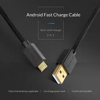 ORICO USB Mikro-B Kabelį Mobiliojo Telefono Greito Įkrovimo 2A Vielos teikiama Duomenų Perdavimo Xiaomi Redmi 5 Pastaba Samsung